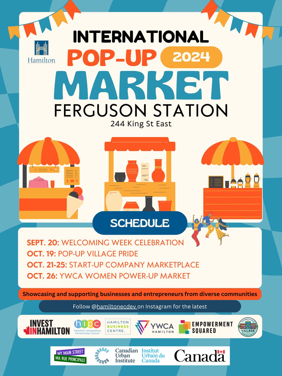 Join us at Ferguson Station from 4 to 8 PM! @empowermentsqd and Global Hamilton will showcase and support businesses and entrepreneurs from diverse communities. And don’t miss out on the dance party from Salsa Soul Productions and @hipchamilton starting at 7 PM! 💃🕺