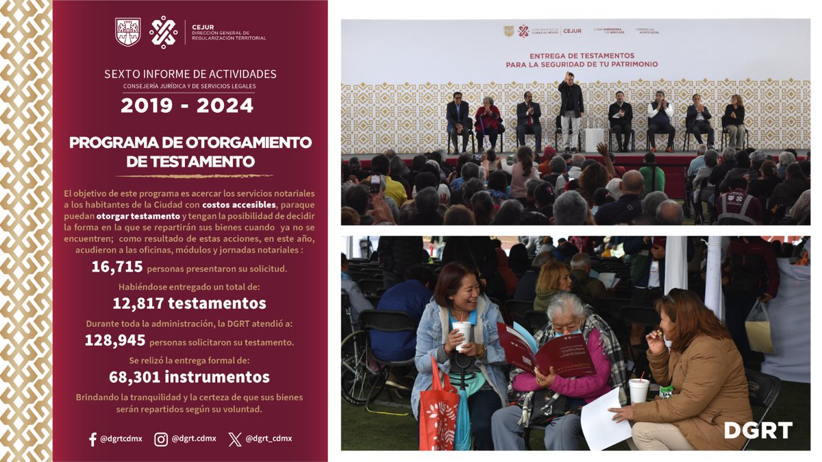 Dirección General de Regularización Territorial (@dgrt_cdmx) on Twitter photo Sexto Informe de Actividades - Consejería Jurídica y de Servicios Legales de la Ciudad de México
<a href="/CDMXConsejeria/">ConsejeríaCDMX</a>
#6toInformeCDMX
#LaDGRTTrabajaParaTuBienestar Sexto Informe de Actividades - Consejería Jurídica y de Servicios Legales de la Ciudad de México
<a href="/CDMXConsejeria/">ConsejeríaCDMX</a>
#6toInformeCDMX
#LaDGRTTrabajaParaTuBienestar