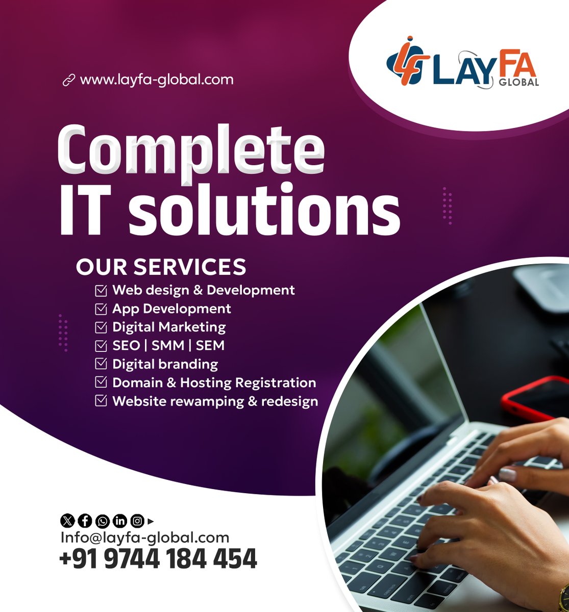 Layfa_Global's tweet photo. Complete "IT SOLUTION" for your Business!!

Layfa Global https://t.co/15eqLnzCDJ