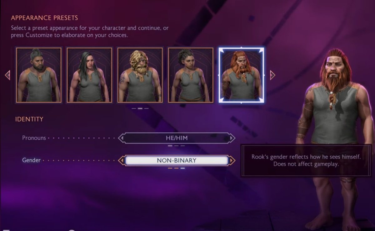 EndymionYT's tweet image. In Dragon Age Veilguard you can have He/Him pronouns but your gender is Non-Binary meaning you don't believe in gender &amp;amp; are neither he nor she, but you can still be a he.

We are living in unprecedented times of delusion this is incredible how stupid it is
