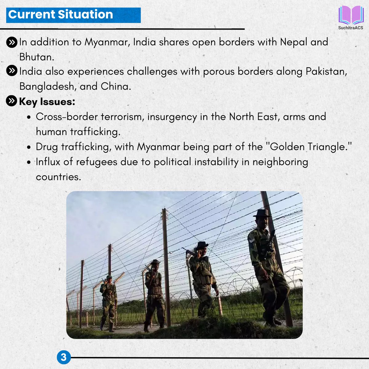 SuchitraACS's tweet photo. 📚 Current Affairs by SuchitraACS📚
APSC CCE GS Paper 3, internal Security: Porous border with India’s Neighbours.
For APSC CCE and other Assam Competitive Examinations
.
#apsccurrentaffairs #apsc2025 #ardr #Asasamcurrentaffairs #indiamyanmarborder #upsc #assam #internalsecurity https://t.co/viAuKWfqDi