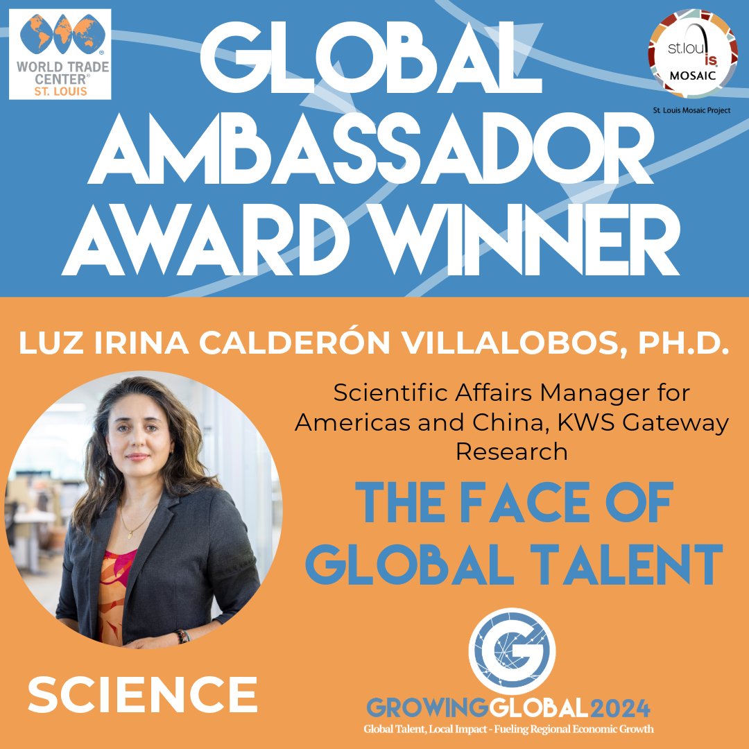 Congratulations to Dr. Luz Irina Calderón Villalobos, a Global Ambassador Award Winner in science. Her groundbreaking work is shaping the future of the profession.