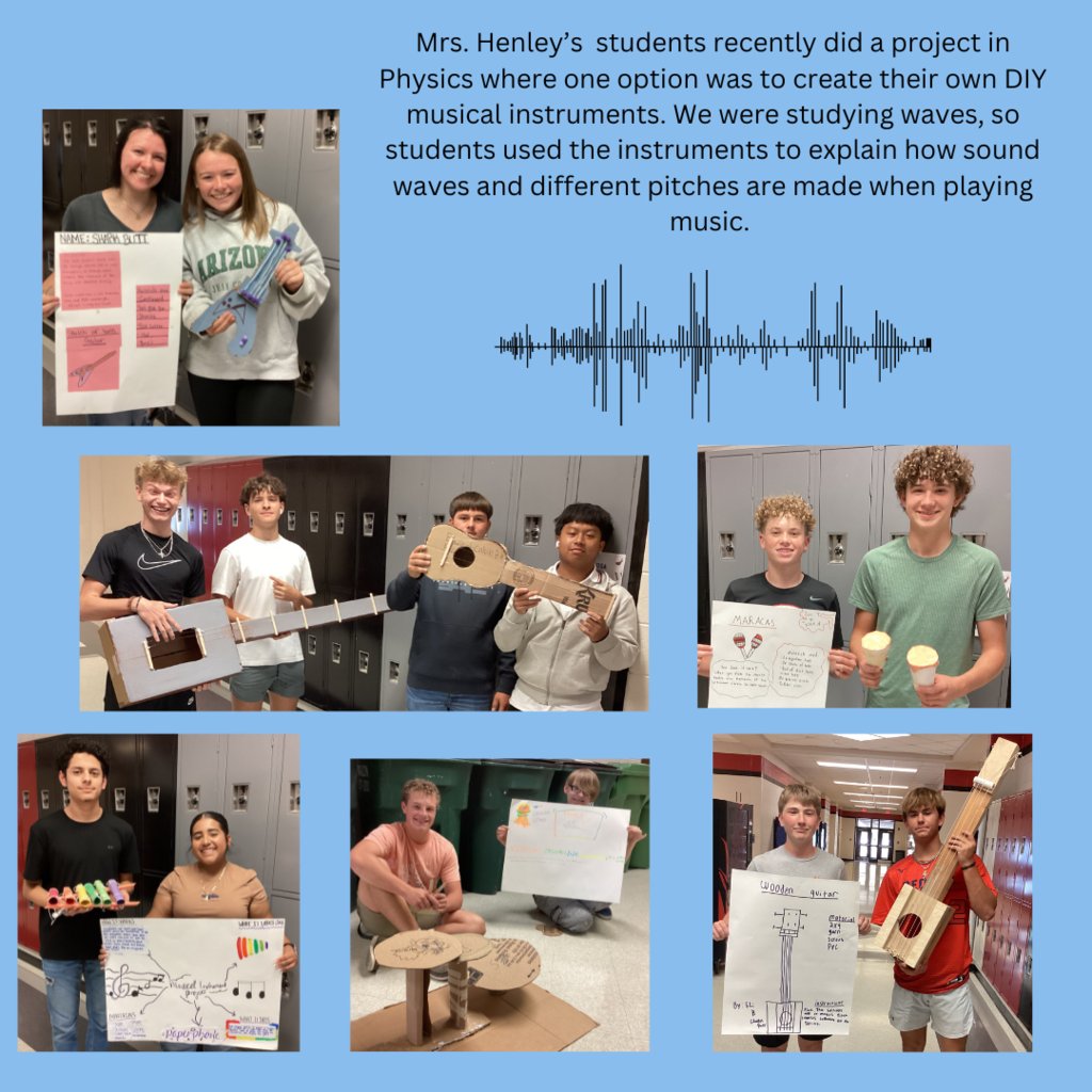 SHSPhoenix's tweet photo. Mrs. Henley's Physics students recently did a project with the option to create their own DIY musical instruments. 
#TogetherSHS #TogetherGCS #TogetherWeLearn https://t.co/9VSAcZKMrH