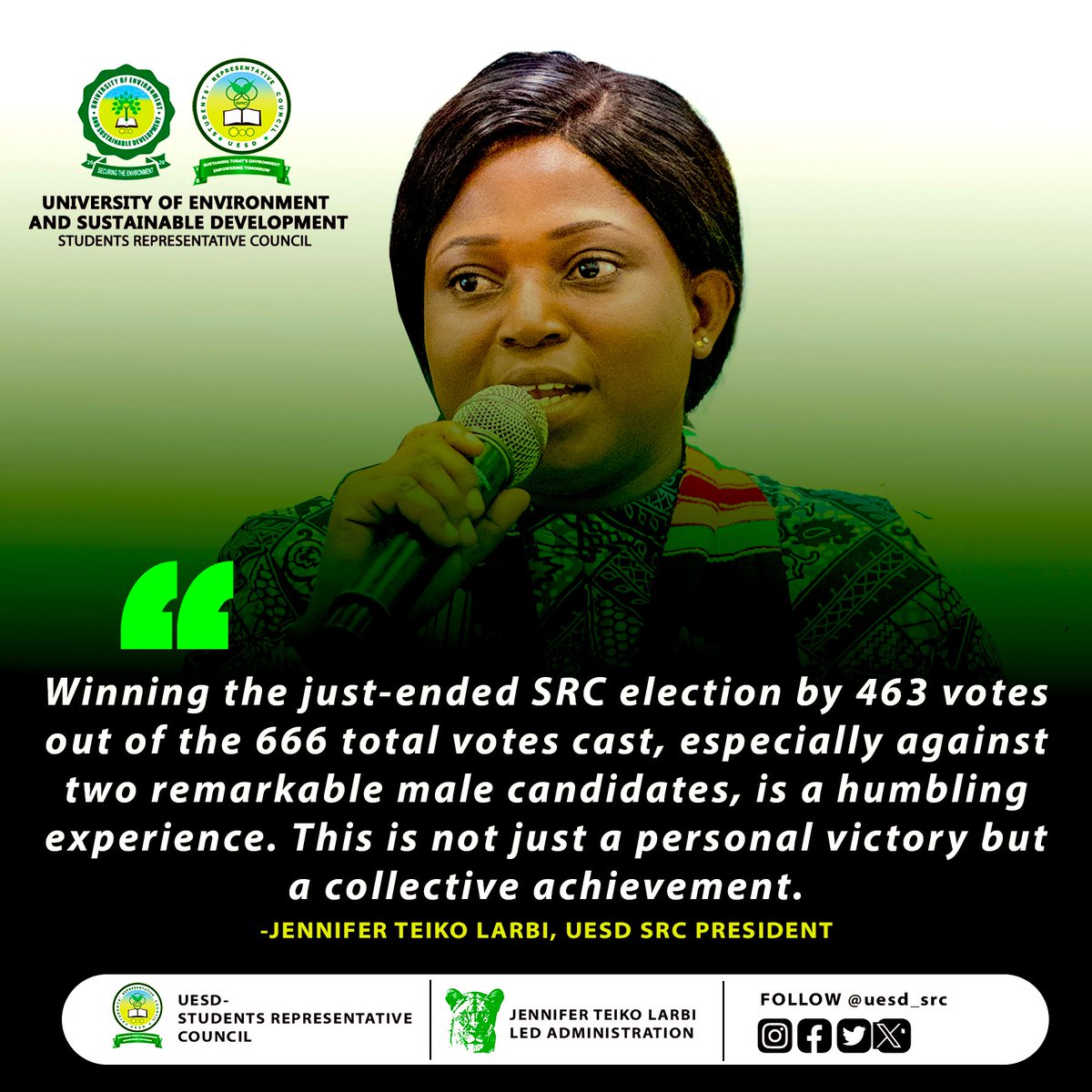 uesd_src's tweet photo. 🚀 Like a rising star in a galaxy of leaders, our newly elected SRC president didn't just claim a win, she's united us all in a journey to greatness! 🎤✨
Let’s soar together under her inspiring leadership! Her happy delight expressed😁😉
💫 #SRC2024 #LeadershipGoals #UESDUnited https://t.co/gbRFG4tORk