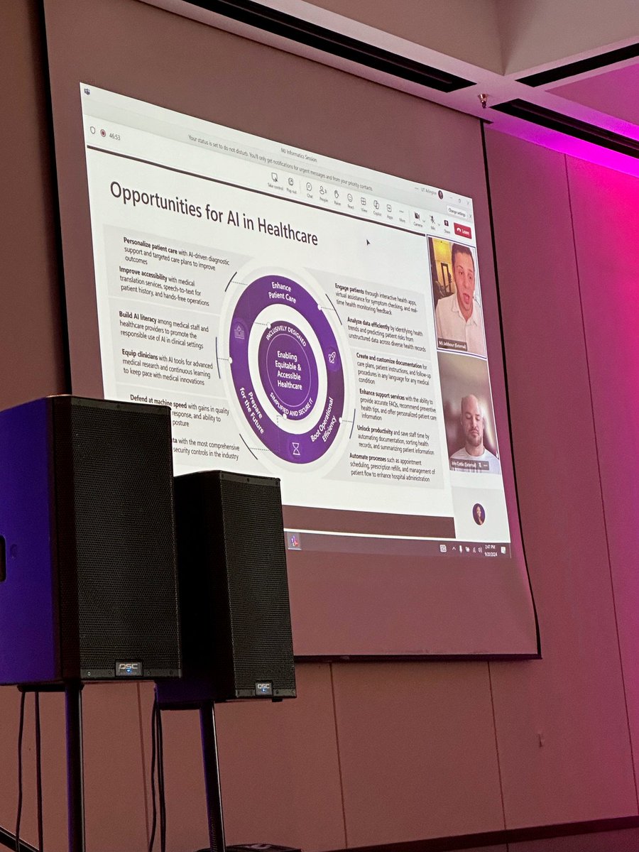 📓✏️ A few notes to take home and study from Dr. MJ Jabbour and John Cottle:
- invest in AI literacy, become more fluent
- spend more time aggregating data in real-time
- focus in on low-cost, low-risk, high-impact use cases to be successful with AI
