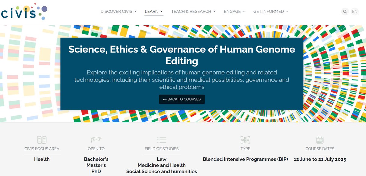 Oliver Feeney (@feeneyoliver) on Twitter photo CIVIS BIP Science-Ethics-Governance Human Gene Editing 2025 - Summer in Tübingen! Apply now!
civis.eu/en/learn/civis…
<a href="/civis_eu/">CIVIS - Europe's Civic University Alliance</a> <a href="/MedTuebingen/">Faculty of Medicine Tuebingen</a> <a href="/uni_tue/">Universität Tübingen</a> <a href="/GenomeEdit/">Ethics&GenomeEditing</a> <a href="/Stockholm_Uni/">Stockholm University</a> <a href="/UNIBUC/">UNIBUC</a> @univamu <a href="/uoaofficial/">University of Athens</a> <a href="/ULBruxelles/">Université libre de Bruxelles</a> <a href="/UAM_Madrid/">UAM Autónoma Madrid</a> <a href="/SapienzaRoma/">Sapienza Università di Roma</a> <a href="/unil/">Université de Lausanne</a> <a href="/UofGlasgow/">University of Glasgow</a> @PLUS_1622 CIVIS BIP Science-Ethics-Governance Human Gene Editing 2025 - Summer in Tübingen! Apply now!
civis.eu/en/learn/civis…
<a href="/civis_eu/">CIVIS - Europe's Civic University Alliance</a> <a href="/MedTuebingen/">Faculty of Medicine Tuebingen</a> <a href="/uni_tue/">Universität Tübingen</a> <a href="/GenomeEdit/">Ethics&GenomeEditing</a> <a href="/Stockholm_Uni/">Stockholm University</a> <a href="/UNIBUC/">UNIBUC</a> @univamu <a href="/uoaofficial/">University of Athens</a> <a href="/ULBruxelles/">Université libre de Bruxelles</a> <a href="/UAM_Madrid/">UAM Autónoma Madrid</a> <a href="/SapienzaRoma/">Sapienza Università di Roma</a> <a href="/unil/">Université de Lausanne</a> <a href="/UofGlasgow/">University of Glasgow</a> @PLUS_1622