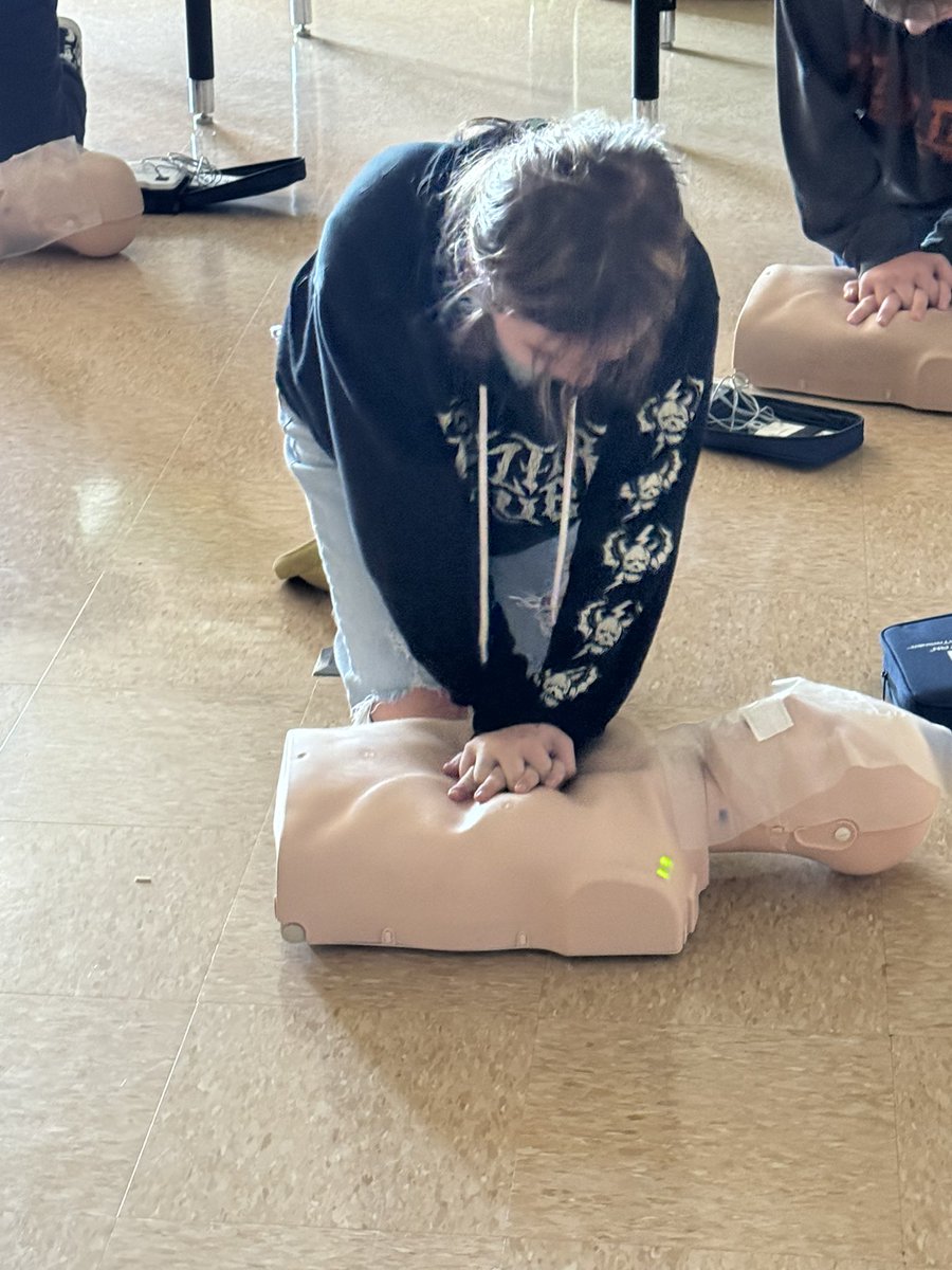 8 more students got certified in CPR today! My health science kids have been so attentive to learning how to save lives! Thankful for Nurse Wendy and Nurse Kristen for teaching them!