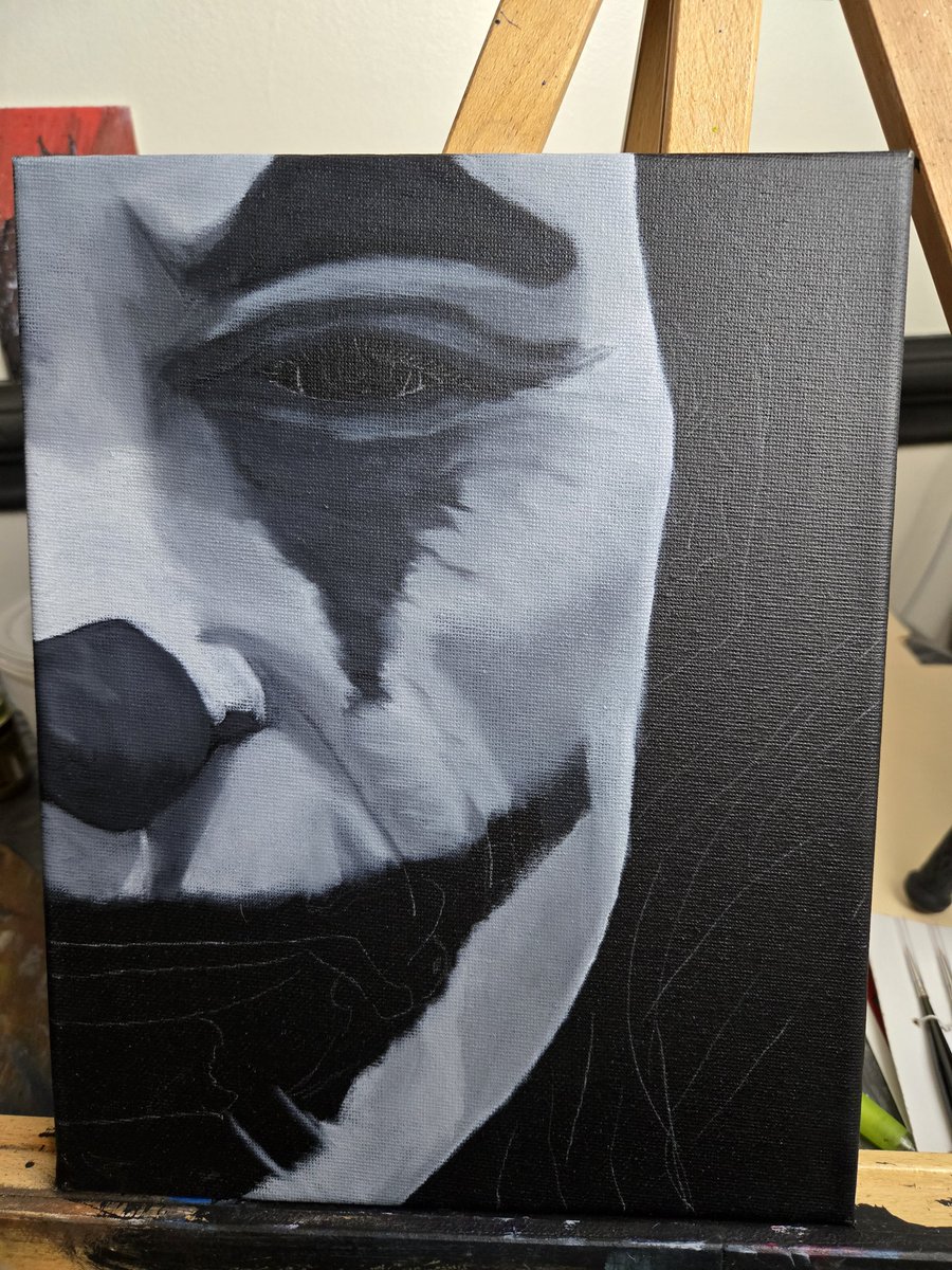 ryanoilpaints's tweet photo. Kicking off a new series with this one.  Icon Collection #1 in progress. #art #JokerFolieADeux https://t.co/DygSAyG4Lc