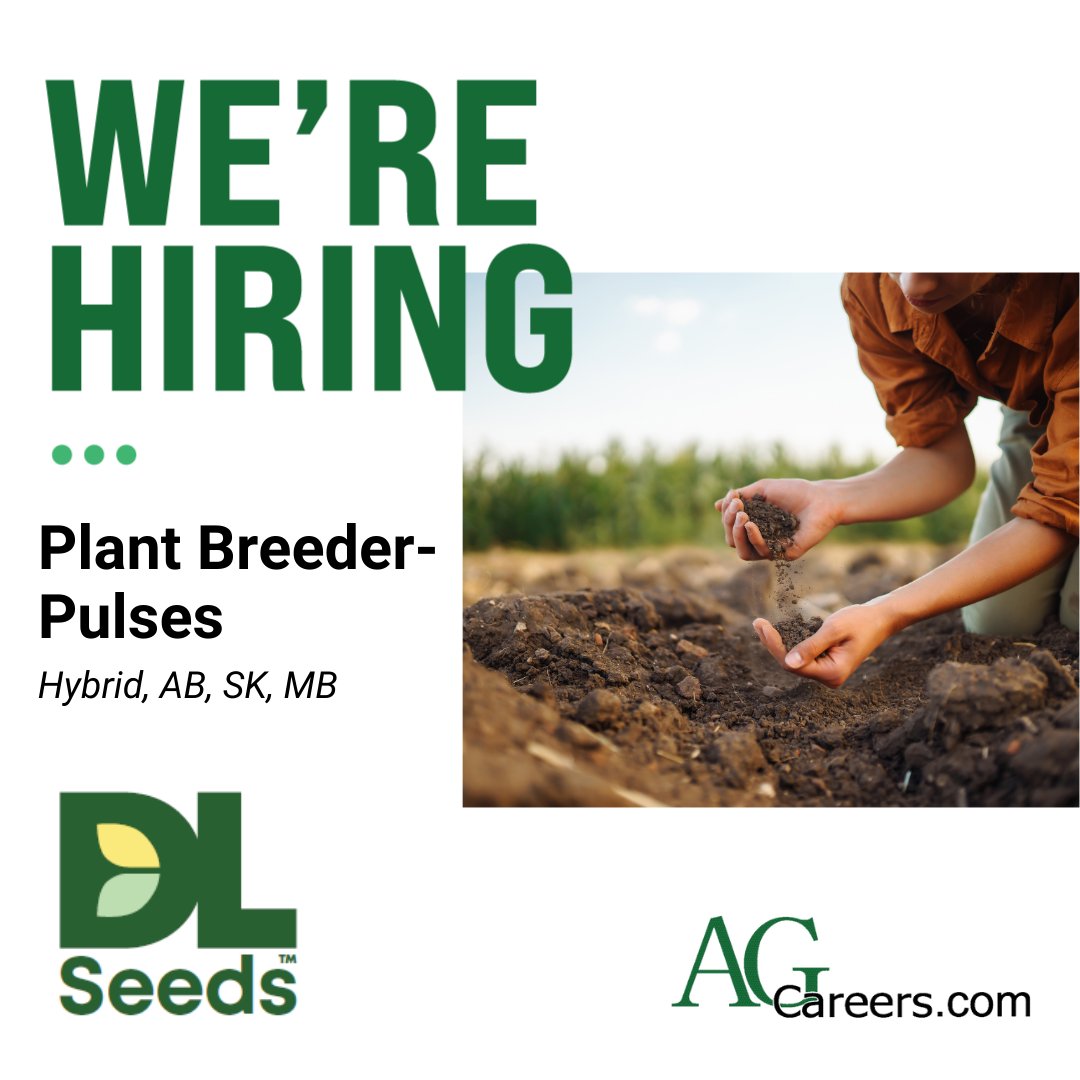 .@DLSeeds is #Hiring a Plant Breeder-Pulses!

This role will create and develop pea and fababean germplasm leading to the delivery of high performing commercial varieties. 

Submit your application on #AgCareers: ow.ly/gl6M50TrEZv