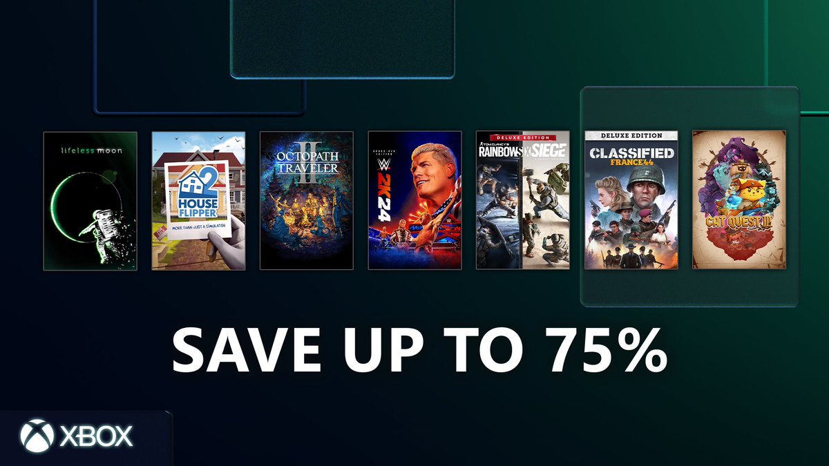 XBOX's tweet photo. In the mood to add something to your cart? 🛒

Check out what's on sale: https://t.co/PIsRZXg3U5 https://t.co/bN5yRRKfP5