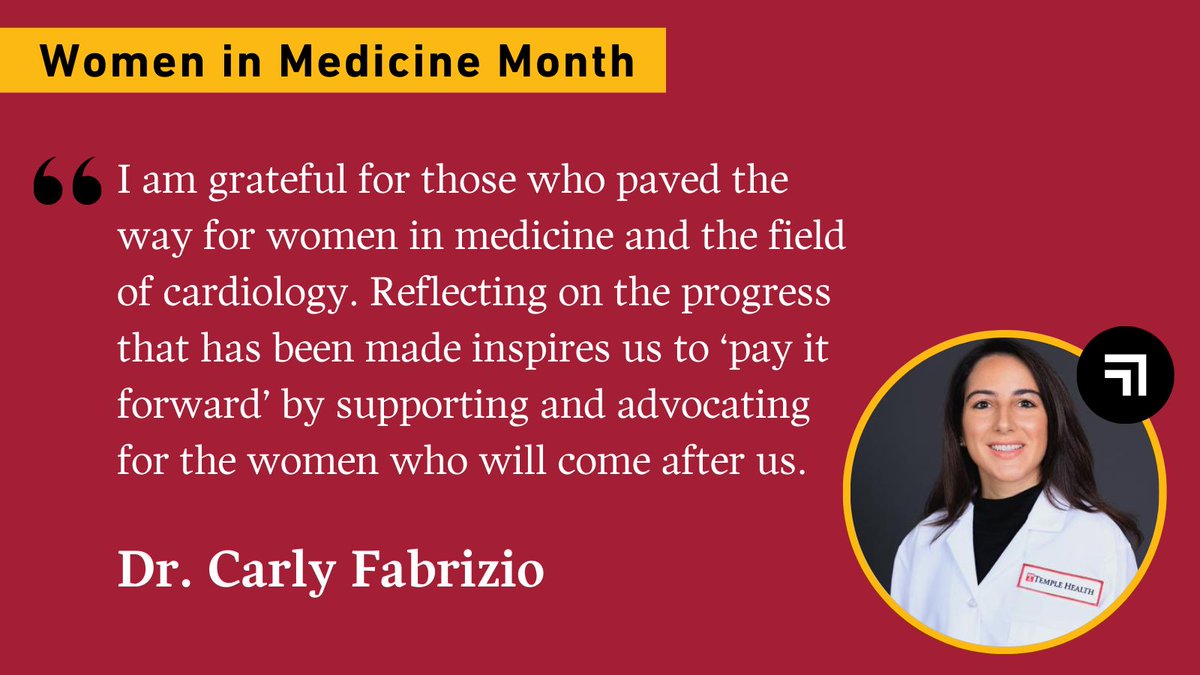 In honor of #WomenInMedicineMonth, we’re highlighting some of the outstanding women faculty at #TempleMed. Today, we shine the spotlight on Dr. Carly Fabrizio, Assistant Professor of Medicine.