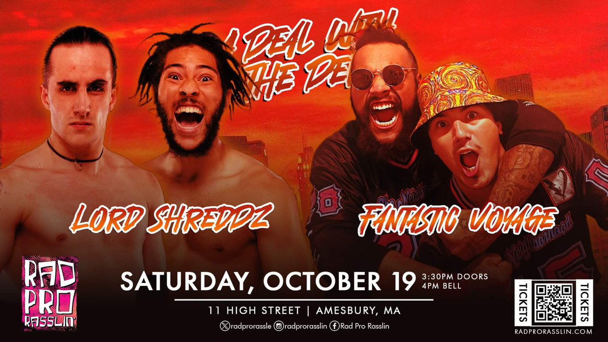 🕷️ MATCH ANNOUNCEMENTS🕷️

T.G.I.F! THREE huge match announcements

- Current stablemates battle for control 
- Can the former lord of luck strike gold as he takes on the rising star
- LORD SHREDDZ return to take on the red hot FANTASIC VOYAGE

🎟️radprorasslin.com