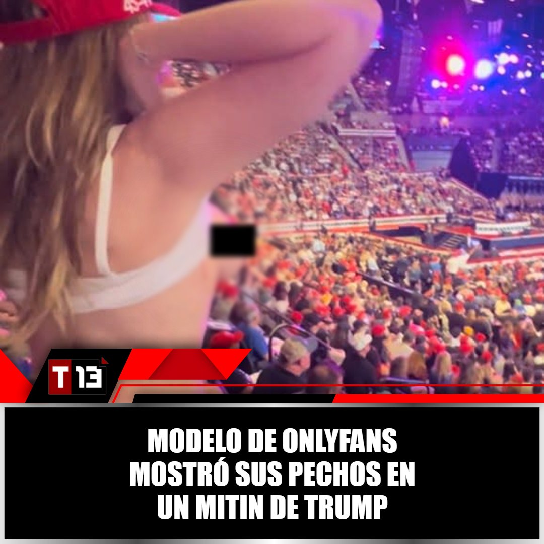 T13Noticias's tweet image. Famosa modelo de #OnlyFans mostró sus pechos en un #mitin de #Trump para recaudar fondos 😨➡ bit.ly/3B85ljY