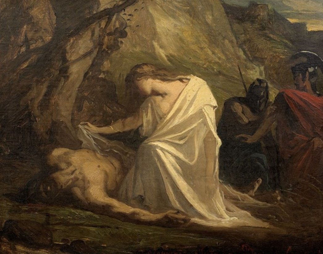 No se puede dejar a un cuerpo sin su sepultura, no se puede ofender a los dioses del Inframundo, su alma vagaría sin rumbo para toda la eternidad. 

No, yo no lo podía permitir.