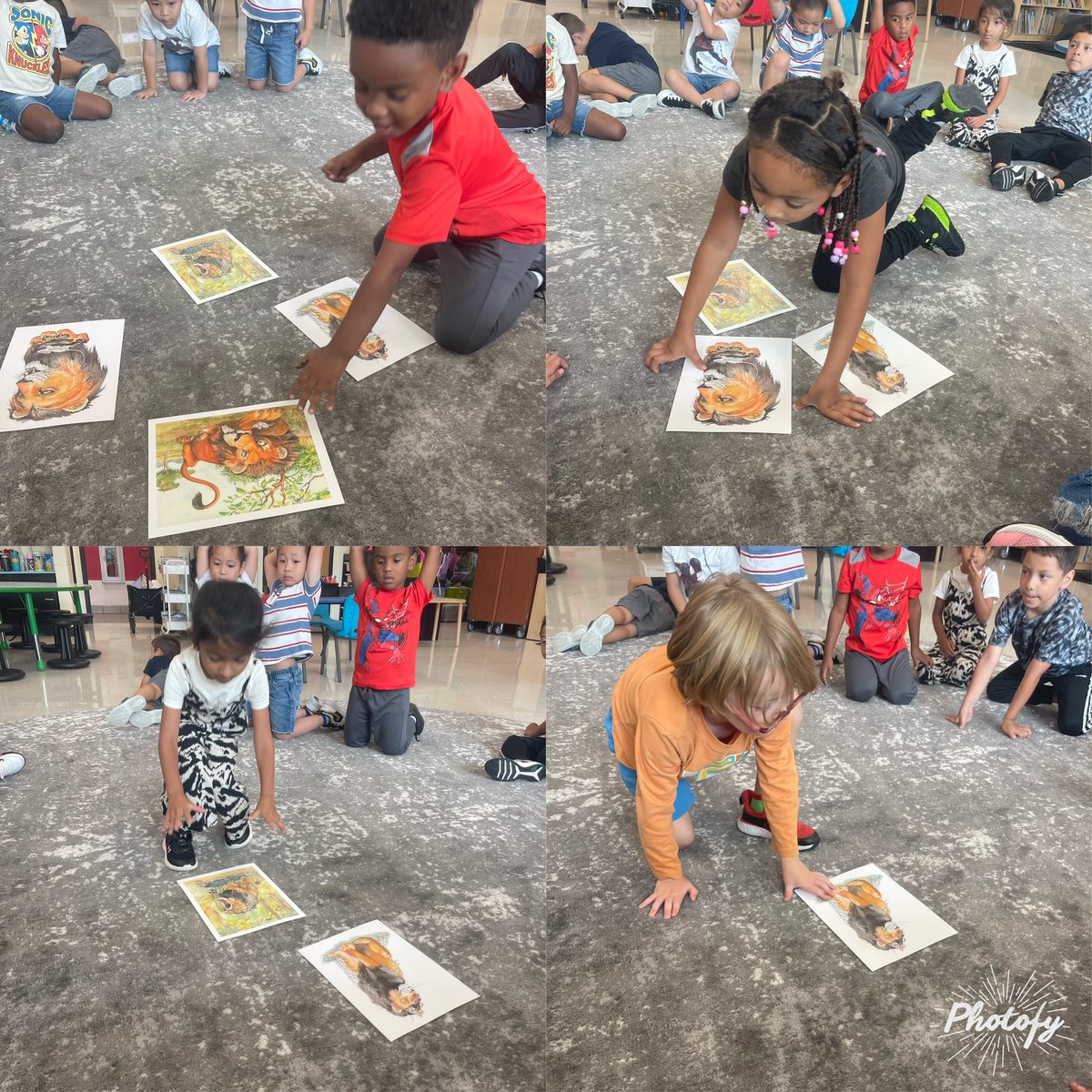 We worked together to sequence the fable “The Lion and the Mouse” after our read aloud!
