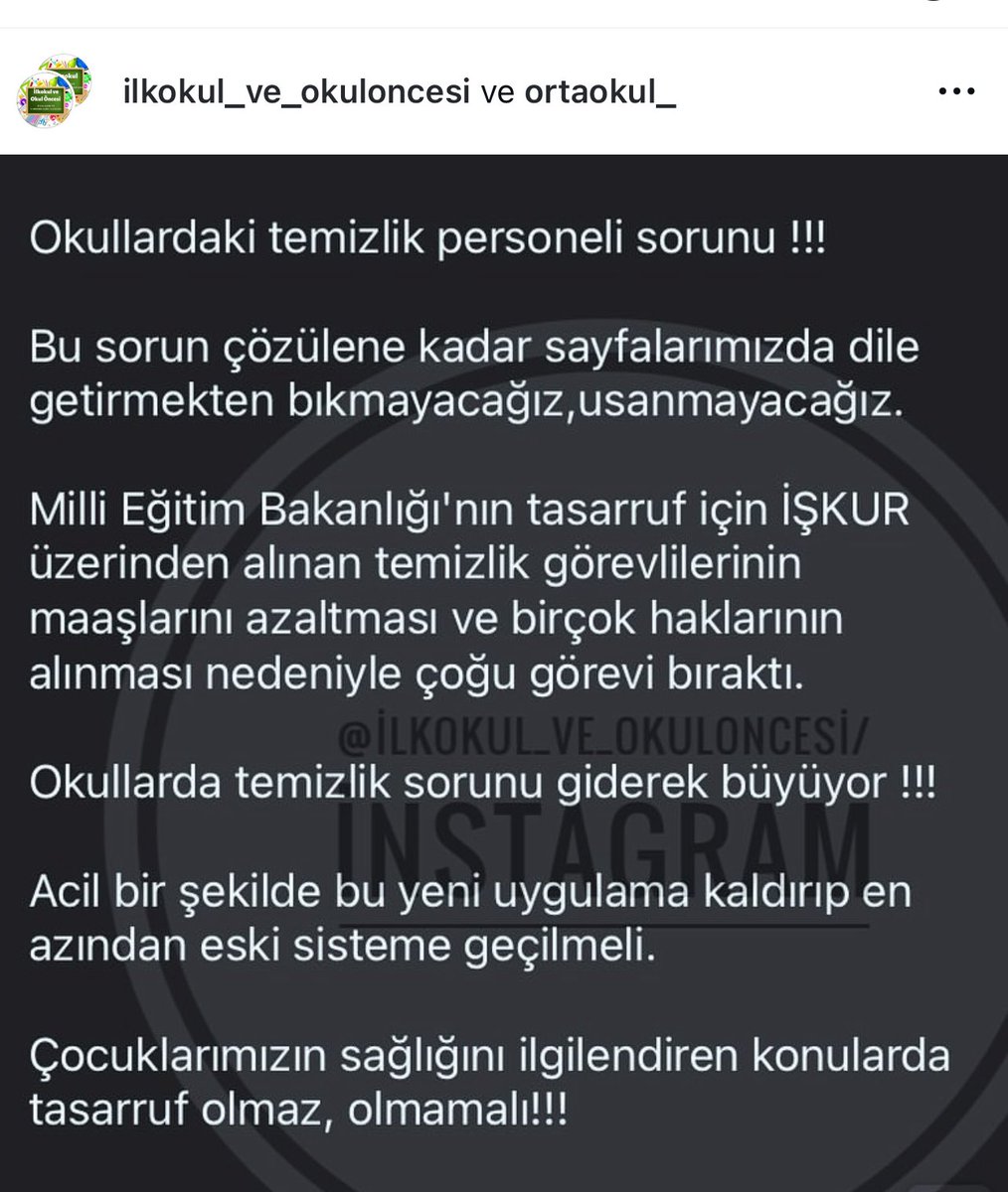 Temizlik bir okulun en önemli sorunlarından biridir.. <a href="/tcmeb/">Millî Eğitim Bakanlığı</a> <a href="/Yusuf__Tekin/">Yusuf Tekin</a>