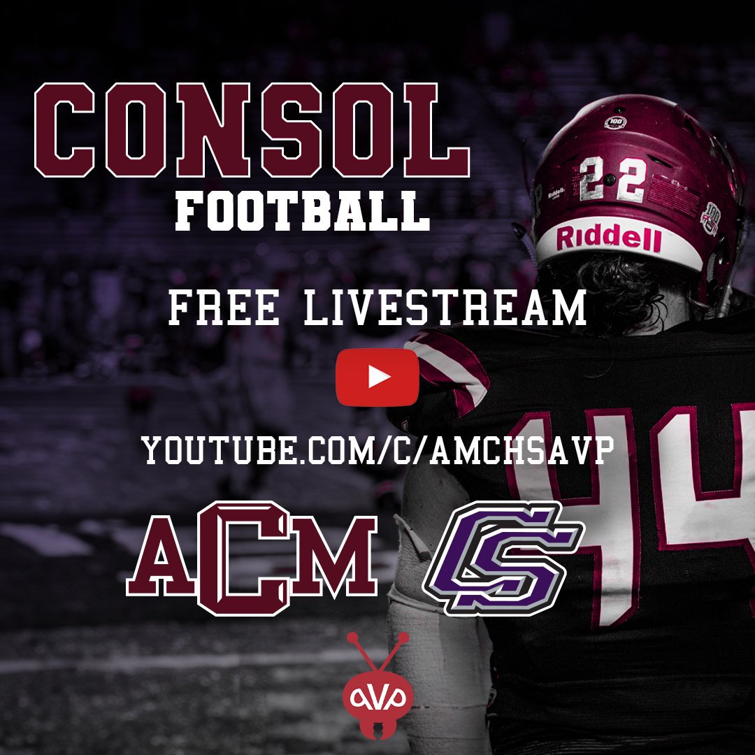 AMCHS AVP (@amchsavp) on Twitter photo Unable to make it to the game tonight? Tune in live to watch A&M Consolidated vs. College Station Football!
youtube.com/live/JXbPaDa5S…
<a href="/ConsolHS/">A&M Consolidated HS</a> <a href="/ConsolFootball/">A&M Consolidated Football</a> <a href="/AMCHSTigerClub/">Consol Tiger Club</a> <a href="/TheCougarWay/">CollegeStationCougs</a> <a href="/CSHighSchool/">College Station HS</a> <a href="/CSISD/">College Station ISD</a> <a href="/csisdcte/">CSISD Career & Technical Education</a> <a href="/CSHSCougarClub/">CSHS Cougar Club</a> Unable to make it to the game tonight? Tune in live to watch A&M Consolidated vs. College Station Football!
youtube.com/live/JXbPaDa5S…
<a href="/ConsolHS/">A&M Consolidated HS</a> <a href="/ConsolFootball/">A&M Consolidated Football</a> <a href="/AMCHSTigerClub/">Consol Tiger Club</a> <a href="/TheCougarWay/">CollegeStationCougs</a> <a href="/CSHighSchool/">College Station HS</a> <a href="/CSISD/">College Station ISD</a> <a href="/csisdcte/">CSISD Career & Technical Education</a> <a href="/CSHSCougarClub/">CSHS Cougar Club</a>