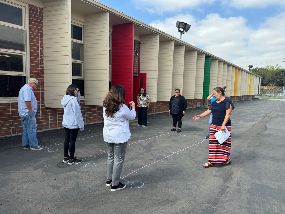 IrvineMathProj's tweet image. The Grade 3 teachers at Los Nietos are using a life-size number line to explore hands-on ways to teach division! Engaging young minds with movement and math. #InnovativeTeaching #MathInMotion #LearningByDoing #Division