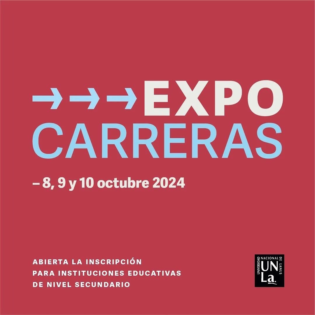 BecasUNLa's tweet photo. 📣Los días 8, 9 y 10 de octubre se llevará adelante la 15° edición de ExpoCarreras @UNLaOficial 🙂
Te esperamos! https://t.co/Ix2GKfuHeD