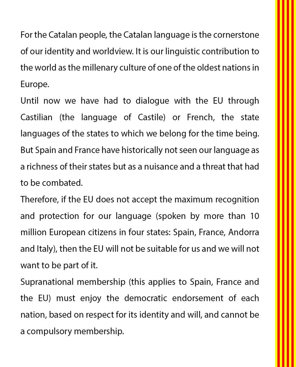 TimbalersPelCat's tweet photo. 29/29
🇪🇺 UE
Why has Hungary not included the official status of Catalan on the agenda of the Council of 24/9/2024?
We want official Catalan in the EU!
@charlesmichel @vonderleyen @EU_Commission @RobertaMetsola @EP_President @Europarl_EN https://t.co/F6DVy81qOf