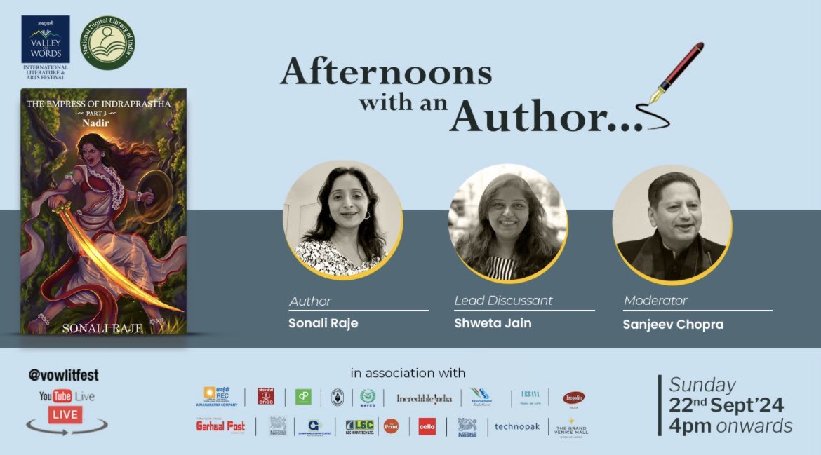 Sonali Raje (@sonali_eoi) on Twitter photo Join us on Sunday at the Valley of Words Intl Lit Fest AwA. Link 👇#draupadi #mahabharat #womenwritingwomen #HistoricalFiction #hindumythology 
m.youtube.com/live/4lqkYpQz7…. Join us on Sunday at the Valley of Words Intl Lit Fest AwA. Link 👇#draupadi #mahabharat #womenwritingwomen #HistoricalFiction #hindumythology 
m.youtube.com/live/4lqkYpQz7….