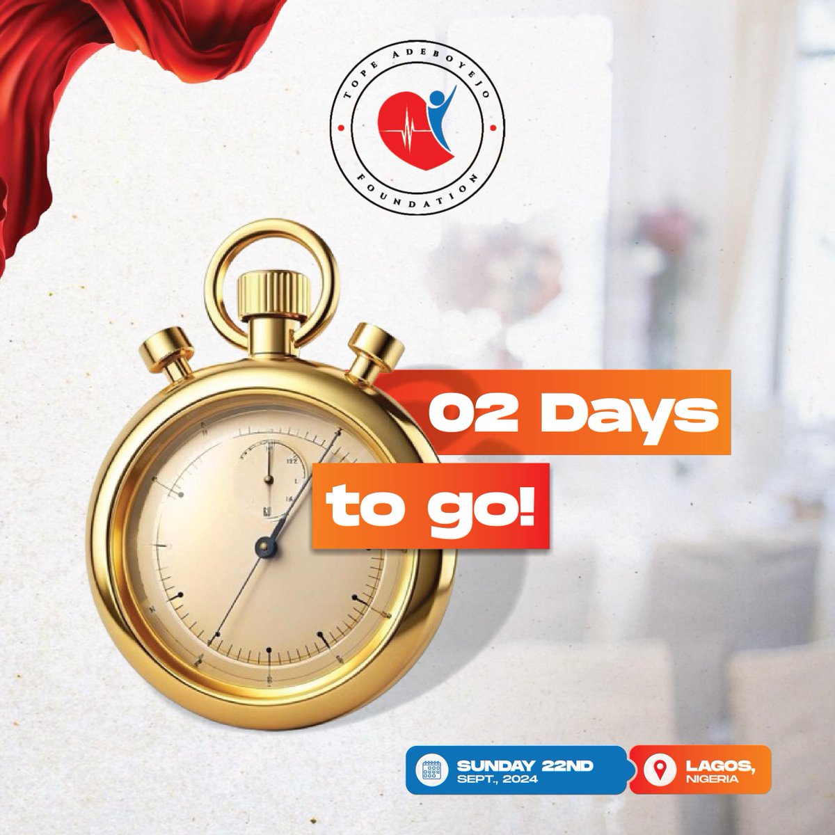 TopeAdeboyejoF's tweet image. ONLY 2 DAYS LEFT!

THE WAIT IS ALMOST OVER!🥳

#TAFLaunch #topeadeboyejofoundation #2dayscountdown #hypertensionawareness