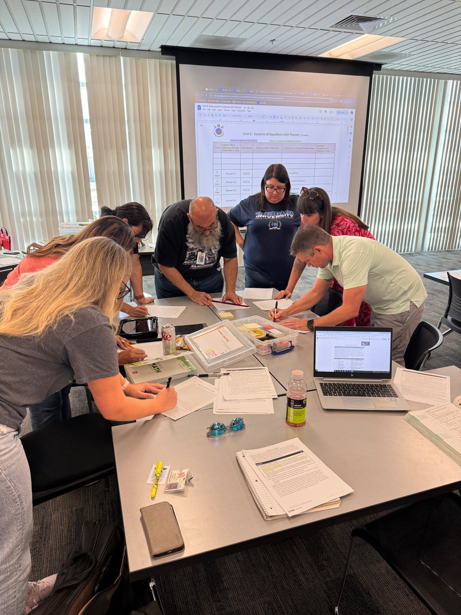 IrvineMathProj's tweet image. Gr.8 teachers in Palm Springs USD planning to teach linear functions and systems of equations units with a dynamic approach-using concrete, pictorial, and abstract methods. Bringing math to life and helping students grasp deeper concepts! #ConcreteToAbstract #MathInAction
