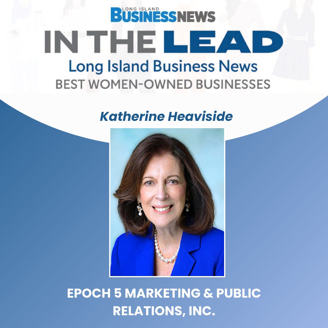 Congratulations to Katherine Heaviside and Epoch 5 on being recognized as one of LIBN’s Best Women-Owned Businesses! Katherine’s leadership, dedication, and vision have helped shape the Long Island business community. 

#WomenInBusiness #Leadership #Epoch5 #LIBN