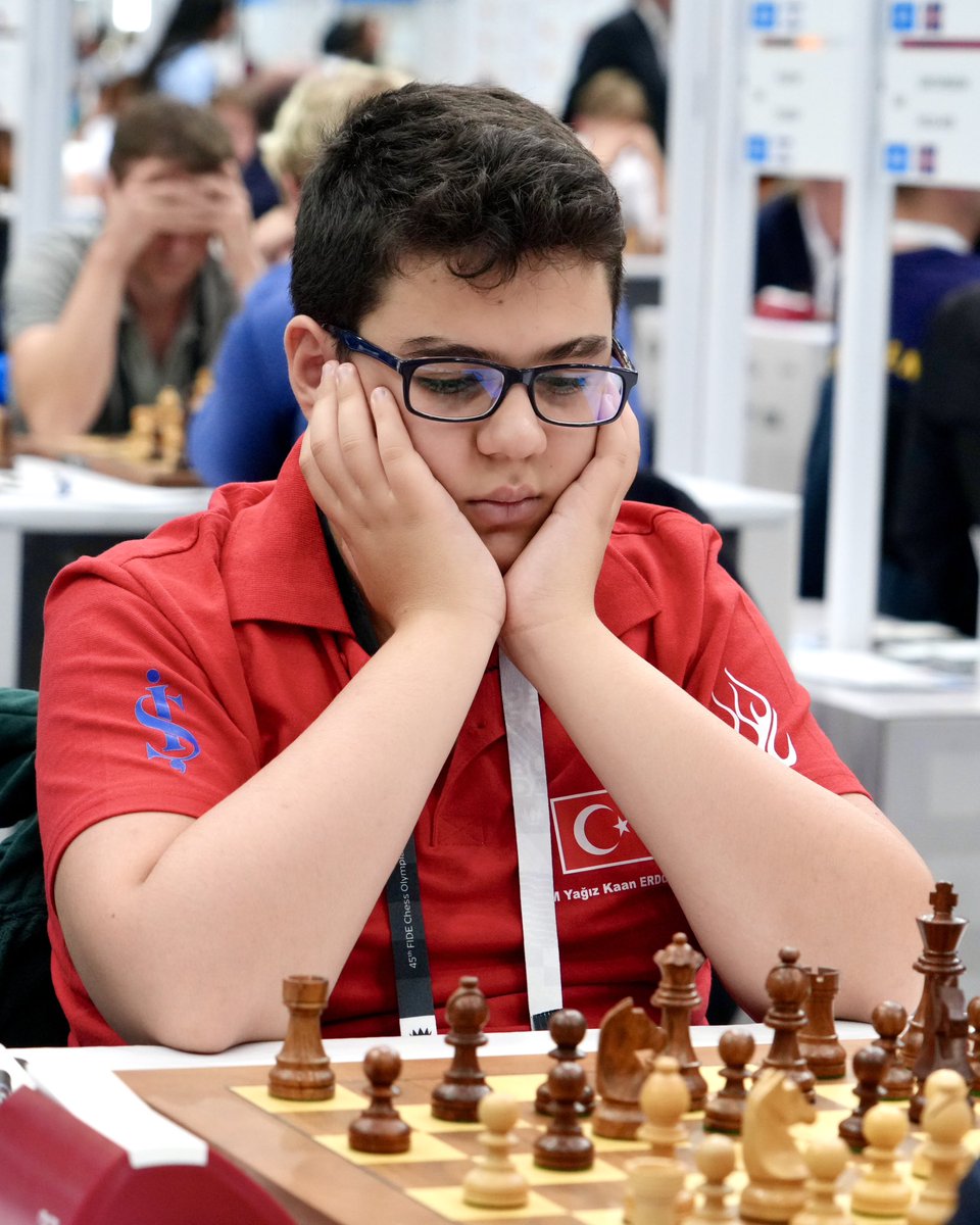 15 year old Turkish star GM Gurel Ediz has 8 points in 9 games, with a staggering performance of 2820! 13 year old GM Erdogmus Yagiz Kaan has 6.5 points in 9 games, performing over 2600! They are the future of Turkish chess! 🇹🇷 #FIDE100 #BudapestOlympiad 

<a href="/FIDE_chess/">International Chess Federation</a> <a href="/ECUonline/">European Chess Union</a>