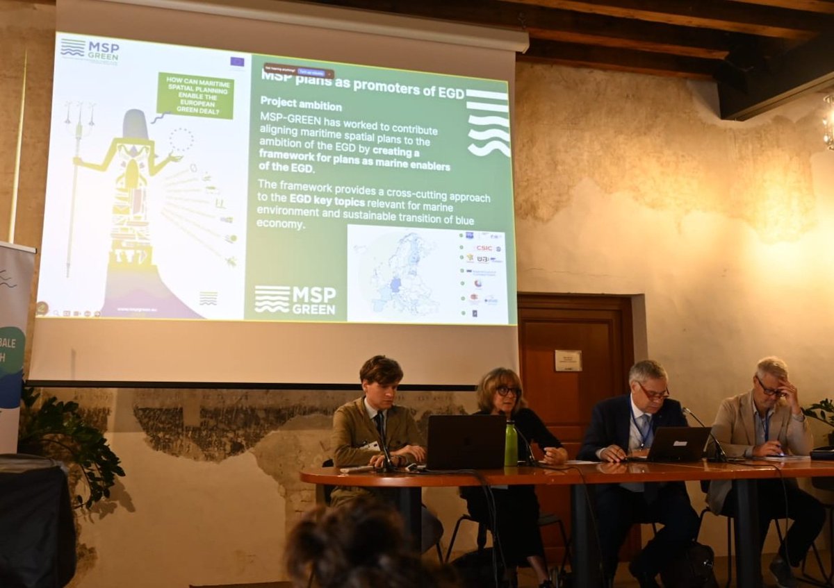 Martina Bocci (@martina_bocci) on Twitter photo Today I had the pleasure to present in Izola (SI) the <a href="/MSPGREEN22/">MSP-GREEN</a> recommendations for #MSP plans to be enablers of the EU #GreenDeal. Priority actions for #Mediterranean sea identified! With @FolcoS <a href="/CerCernera/">Cristina Cervera Núñez</a> E.Ramieri P
Campostrini Thank you <a href="/EusairPoint/">EUSAIR</a>! <a href="/corilavenice/">corila.it</a> <a href="/iuav/">Università Iuav di Venezia</a> Today I had the pleasure to present in Izola (SI) the <a href="/MSPGREEN22/">MSP-GREEN</a> recommendations for #MSP plans to be enablers of the EU #GreenDeal. Priority actions for #Mediterranean sea identified! With @FolcoS <a href="/CerCernera/">Cristina Cervera Núñez</a> E.Ramieri P
Campostrini Thank you <a href="/EusairPoint/">EUSAIR</a>! <a href="/corilavenice/">corila.it</a> <a href="/iuav/">Università Iuav di Venezia</a>