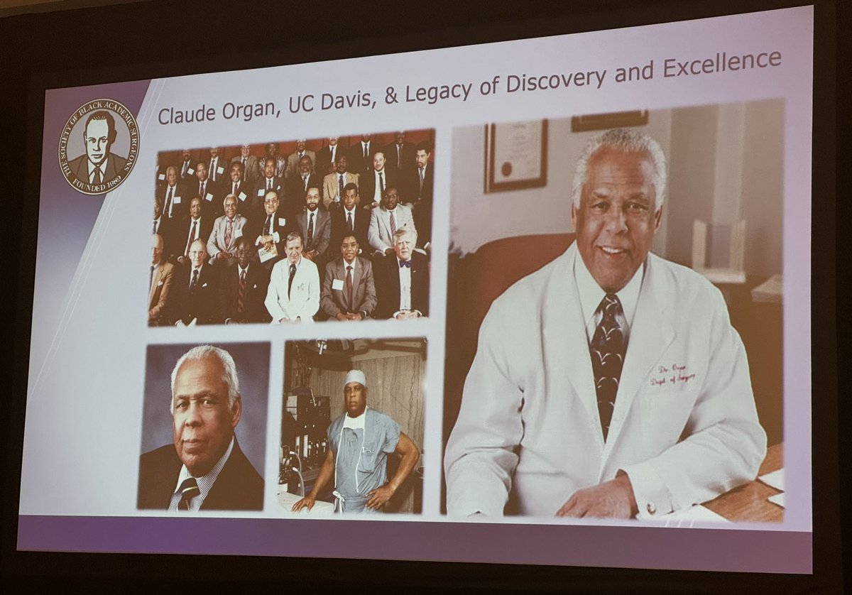 Society of Black Academic Surgeons (@societyofbas) on Twitter photo Dr. <a href="/DianaFarmerMD/">Diana Farmer</a> kicks off our annual State of the Art Lecture honoring our 4th President Dr. Claude H. Organ, Jr!#SBASUCDavis2024
Dr. Organ was an EDUCATOR & LEADER serving as the 2nd African American President of the @amcollsurgeons in 2003 & training countless residents.🙌🏾 Dr. <a href="/DianaFarmerMD/">Diana Farmer</a> kicks off our annual State of the Art Lecture honoring our 4th President Dr. Claude H. Organ, Jr!#SBASUCDavis2024
Dr. Organ was an EDUCATOR & LEADER serving as the 2nd African American President of the @amcollsurgeons in 2003 & training countless residents.🙌🏾