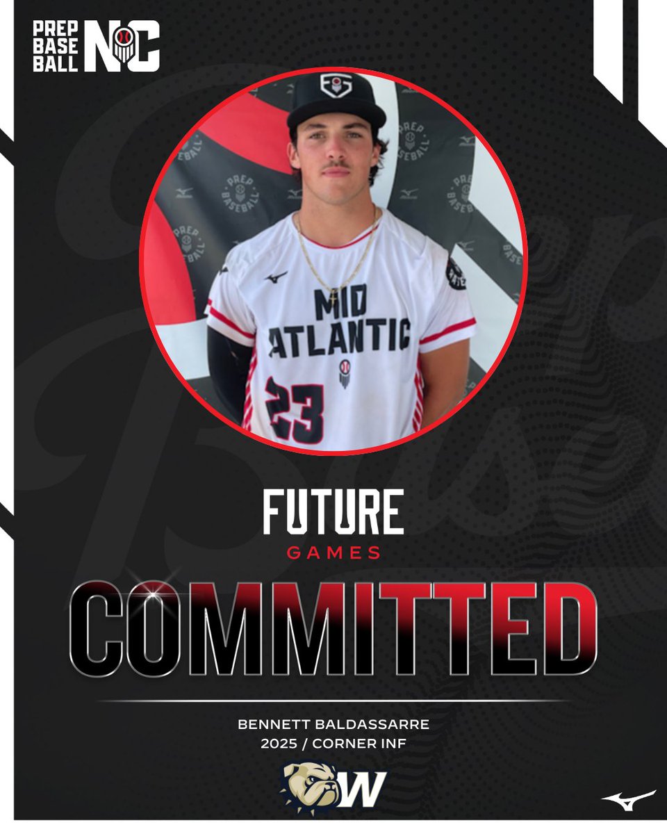 Prep Baseball North Carolina (@prepbaseballnc) on Twitter photo 📢Congrats to 2025 Bennett Baldassarre on his commitment to Wingate.
Bennett joined Team Mid-Atlantic at the Sr. Future Games where he showed top level power & an ability to play several positions.
Profile: loom.ly/f4FFIjc
#PBSFG24 | @PrepBaseball | <a href="/benbaldassarre3/">Ben Baldassarre</a> 📢Congrats to 2025 Bennett Baldassarre on his commitment to Wingate.
Bennett joined Team Mid-Atlantic at the Sr. Future Games where he showed top level power & an ability to play several positions.
Profile: loom.ly/f4FFIjc
#PBSFG24 | @PrepBaseball | <a href="/benbaldassarre3/">Ben Baldassarre</a>