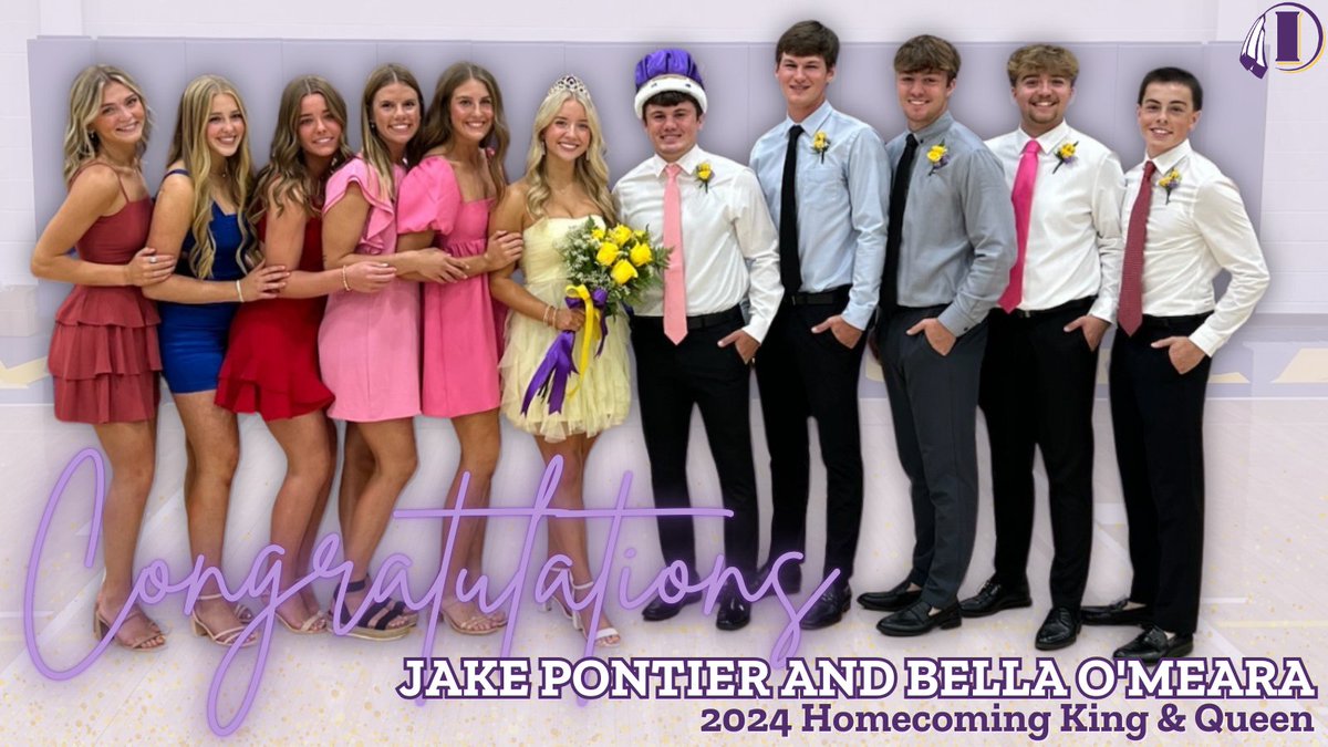 Congratulations to our royalty! Jake Pontier and Bella O'Meara reign as our 2024 Homecoming King and Queen! 🎉👑