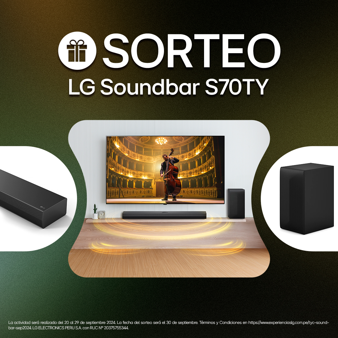 ¡Sorteamos un LG Soundbar!
Sigue estos pasos:
Síguenos en nuestras redes/ Dale Like a este post/ Comenta tu característica favorita: 400W de Potencia o sonido Dolby Atmos. Y etiqueta a 2 amigos.
Hasta el 29 de setiembre.

#LG #LifesGood #LGPerú #LGGlobal #UltraGear #Sorteo