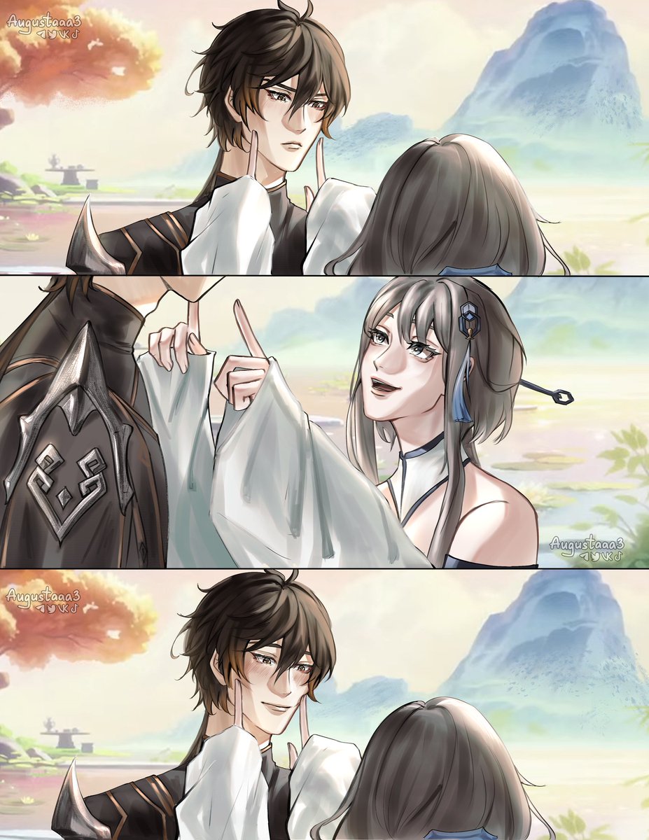 Augustaaa3's tweet image. #GenshinImpact    #zhongli #guizhong #guili