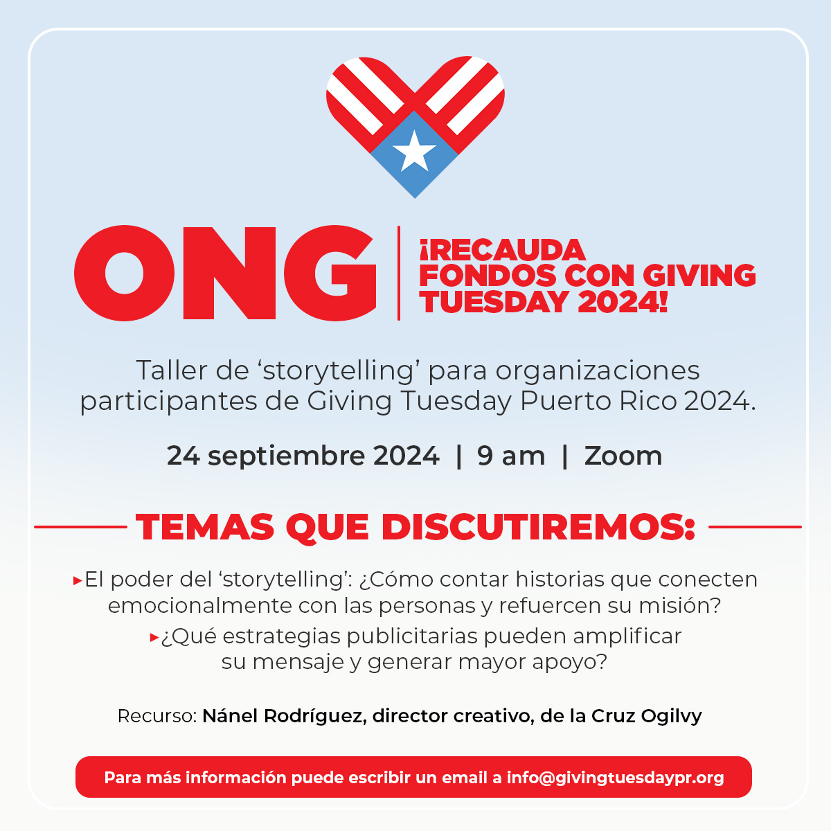 :: WEBINAR STORYTELLING::

Aprende a  contar historias que conecten  con las personas y estrategias publicitarias para generar mayor apoyo.

Recurso: Nánel Rodríguez, Director Creativo, de la cruz - Ogilvy

REGISTRO: us06web.zoom.us/meeting/regist…