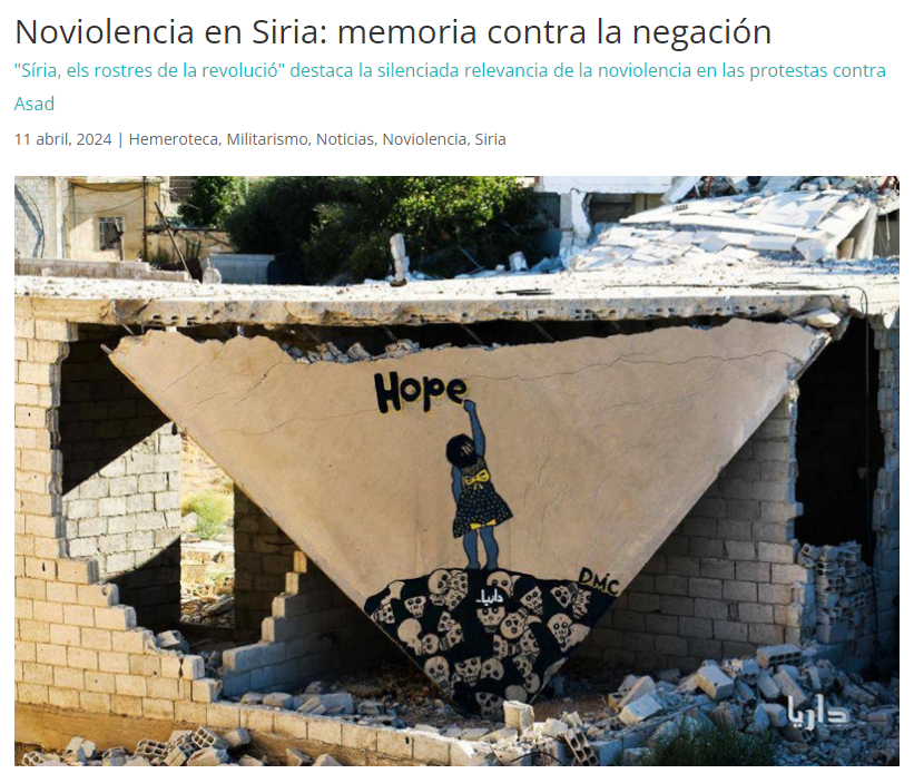 mambruMOC's tweet photo. Un crisol de activistas fueron el alma de la revolución pacífica siria, que hay quien todavía se niega a admitir. @mambruMOC sigue luchando contra esa ignominia del ocultamiento de la que, sin duda, es, y será  siempre, allá dónde surja, gente hermana en la acción  noviolenta. https://t.co/5HelbAWjxu