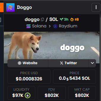 群友真牛逼一個敘事 sol 跟 eth 都抓到
狗爹敘事
$DOGGO 

eth 37k~5.5m 將近 200x
sol 10k~800k      80x