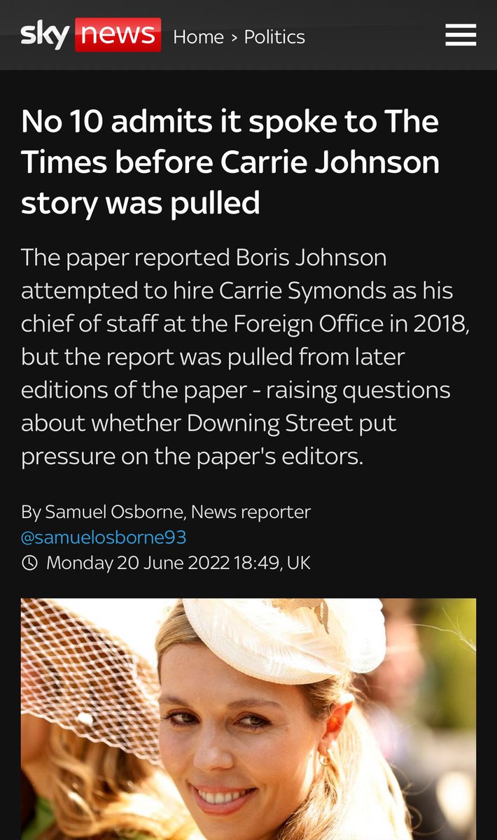 Keir Starmer gives his Chief of Staff a pay rise…

The Times leads with it.

Boris Johnson tries to hire his girlfriend as his Chief of Staff…

The Times speaks with Johnson’s team and then pulls the story.

Pathetic.