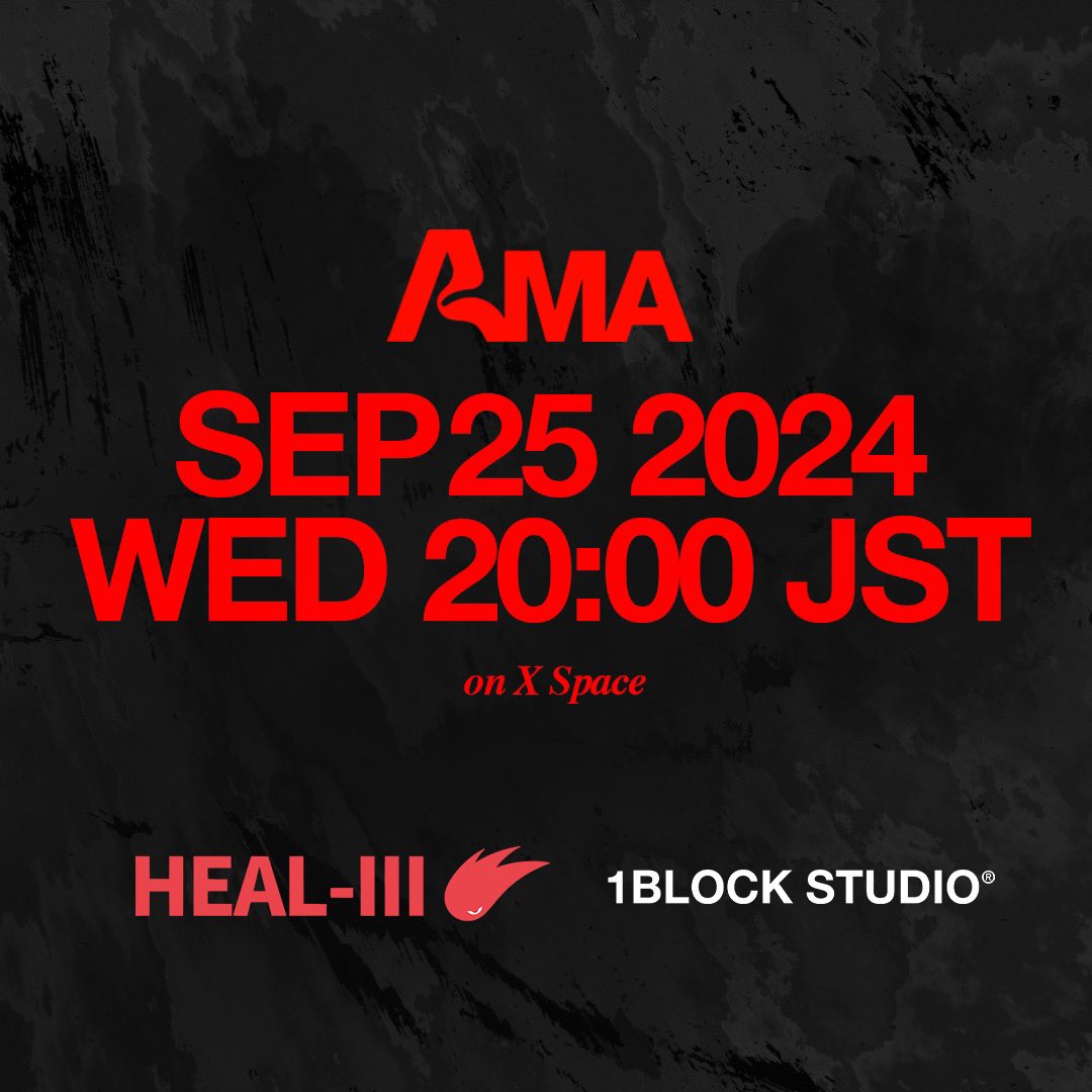 1BLOCK STUDIO®︎ (@1block_official) on Twitter photo 🔔We will be hosting an AMA wed 9/25 20:00 (JST)
👟 HEAL3(<a href="/HEAL3ofr_jp/">HEAL-3 (ヘルスリー)_JP🏃</a> )&1BLOCK
🎙 x.com/i/spaces/1ynJO… 🔔We will be hosting an AMA wed 9/25 20:00 (JST)
👟 HEAL3(<a href="/HEAL3ofr_jp/">HEAL-3 (ヘルスリー)_JP🏃</a> )&1BLOCK
🎙 x.com/i/spaces/1ynJO…
