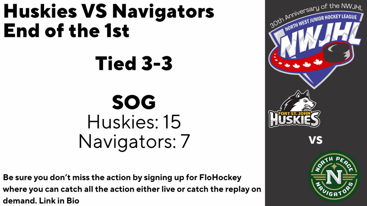 Huskies &amp; Navigators are tied 3-3 at the end of the 1st period
Don't miss the action, Check it out at FloHockey
flosports.link/3QH3qZp