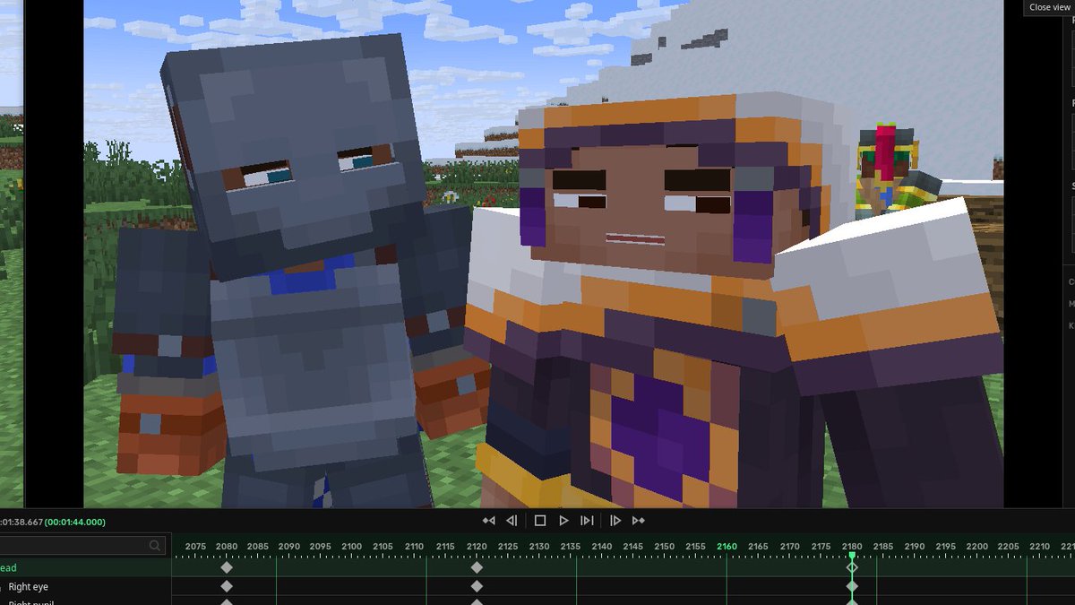 Whoopsie!! Little keyframe error! 
What happens when you paste the scaling values for a moving pupil onto the head. 
It even did a little bounce as his head squishes due to the transition I used!!