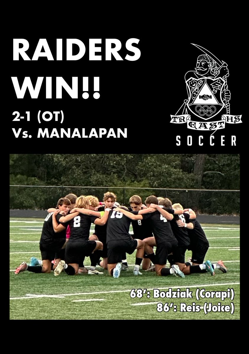 The boys take down undefeated Manalapan 2-1 in OT by scoring two unanswered. Bodziak (Corapi) ties it up in the 68’, and Reis wins it in the 86’ off a cross from Joice. Calvo &amp; Moore combine to make 5 saves on the day. <a href="/JSSInsider/">Shore Sports Insider</a> <a href="/Matt_Manley/">Matt Manley</a>  <a href="/Jake_Aferiat/">Jake Aferiat</a> <a href="/APPSportsDesk/">APPSportsDesk</a>