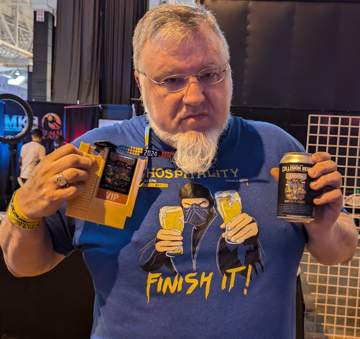 MiKeMcDnet's tweet image. No more than 30 minutes into @GameOnCleveland and @MiKeMcDnet has everyone from the @MortalKombat #Kommunity, especially the @RealmKast, drinking a #SixPack of @CollisionBrew #FinalBoss #IPA !!