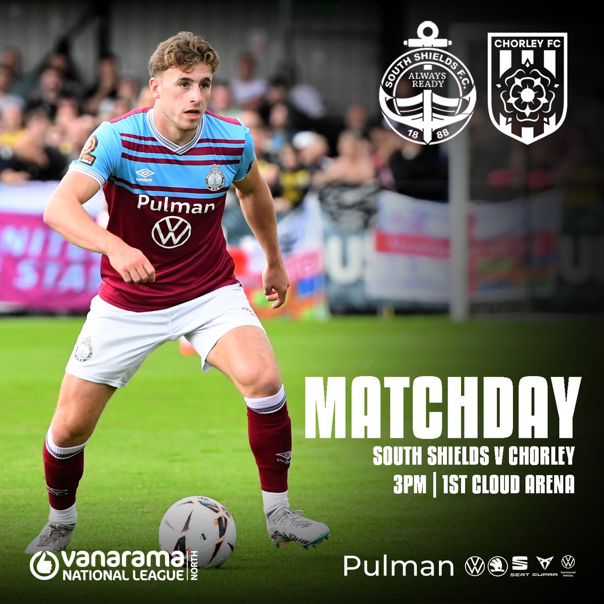 South Shields FC (@southshieldsfc) on Twitter photo ๐จ MATCHDAY!
๐ <a href="/ChorleyFC/">Chorley FC</a>
๐๏ธ 1st Cloud Arena
๐๏ธ Saturday 21st September
โฐ 3PM KO
๐ <a href="/TheVanaramaNL/">Rocco ๐ฒ๐ธ</a> North
๐๏ธ bookings.southshieldsfc.co.uk/packages/LZEmOโฆ
๐ช Doors open 12pm
๐บ Sunderland v Middlesbrough (12.30 KO)
๐ธ <a href="/KevWilson19/">Kev Wilson Photography</a>
#SSFC | #AlwaysReady ๐จ MATCHDAY!
๐ <a href="/ChorleyFC/">Chorley FC</a>
๐๏ธ 1st Cloud Arena
๐๏ธ Saturday 21st September
โฐ 3PM KO
๐ <a href="/TheVanaramaNL/">Rocco ๐ฒ๐ธ</a> North
๐๏ธ bookings.southshieldsfc.co.uk/packages/LZEmOโฆ
๐ช Doors open 12pm
๐บ Sunderland v Middlesbrough (12.30 KO)
๐ธ <a href="/KevWilson19/">Kev Wilson Photography</a>
#SSFC | #AlwaysReady