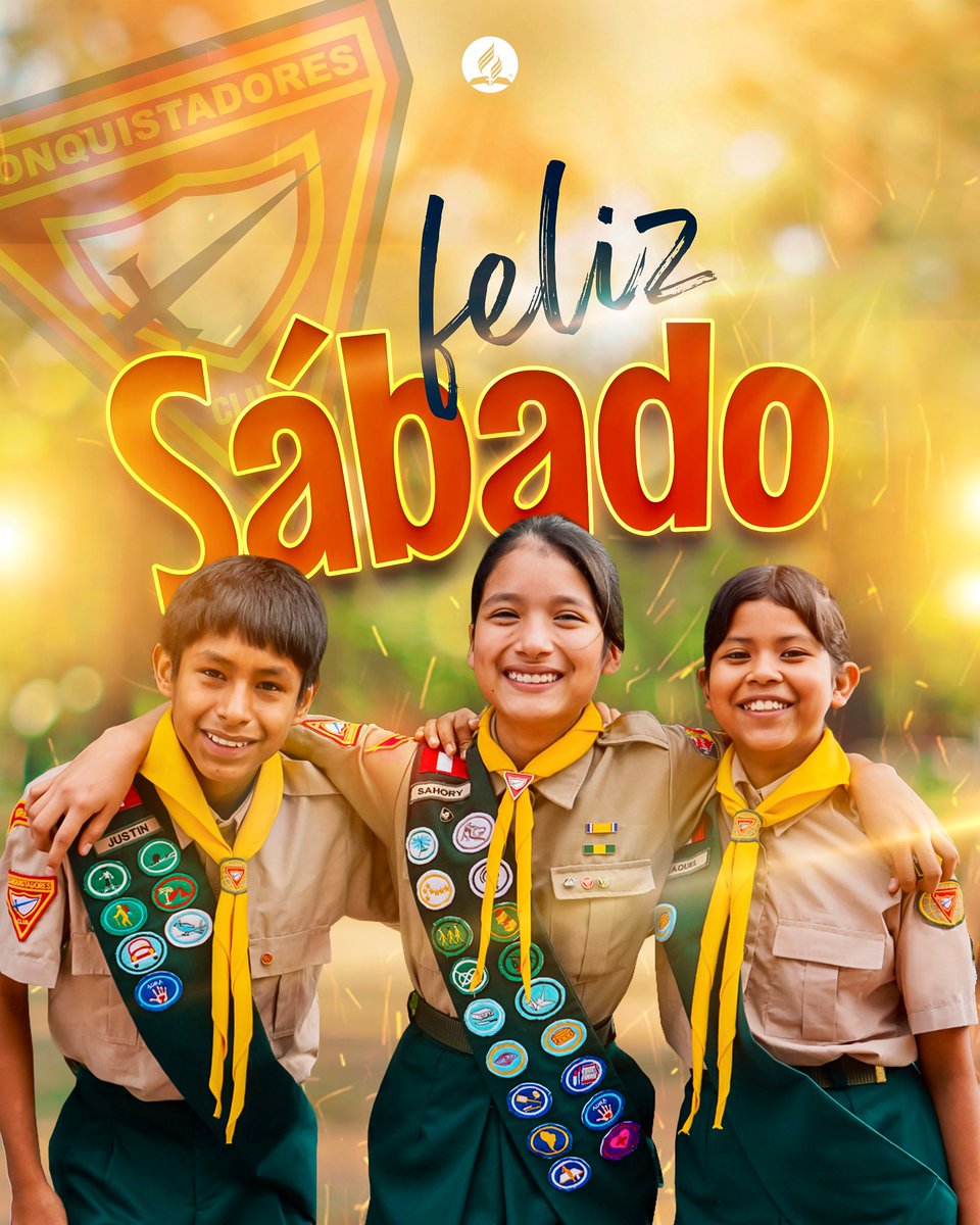AdventistasUPN's tweet photo. ✨🙌¡Feliz sábado!🎉🌍 ¡Hoy celebramos el Día Mundial de los #Conquistadores!🎗️🏕️ 

Un día muy especial para honrar nuestra misión de llevar el mensaje del advenimiento a todo el mundo de nuestra generación.💛 Sigamos firmes en nuestro propósito porque: ¡#Maranata! ¡Cristo viene! https://t.co/s9pIqI3Mkv