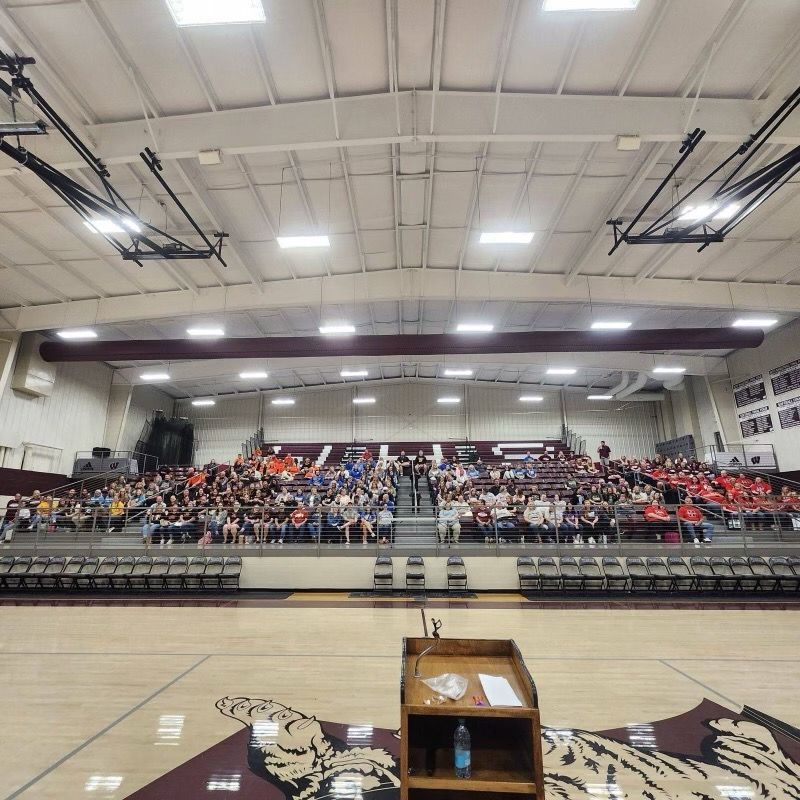 HermitageSchool's tweet photo. What a great day for our teachers with learning & laughter at the annual PCL Day. Thank you, @WeaubleauRIII for hosting and bringing in @TeacherComic - a great keynote that we really needed! 💜💛 #signalsafety #HornetEducators #WeAreHermitage #StrongerTogether https://t.co/wZlkW0JZeq