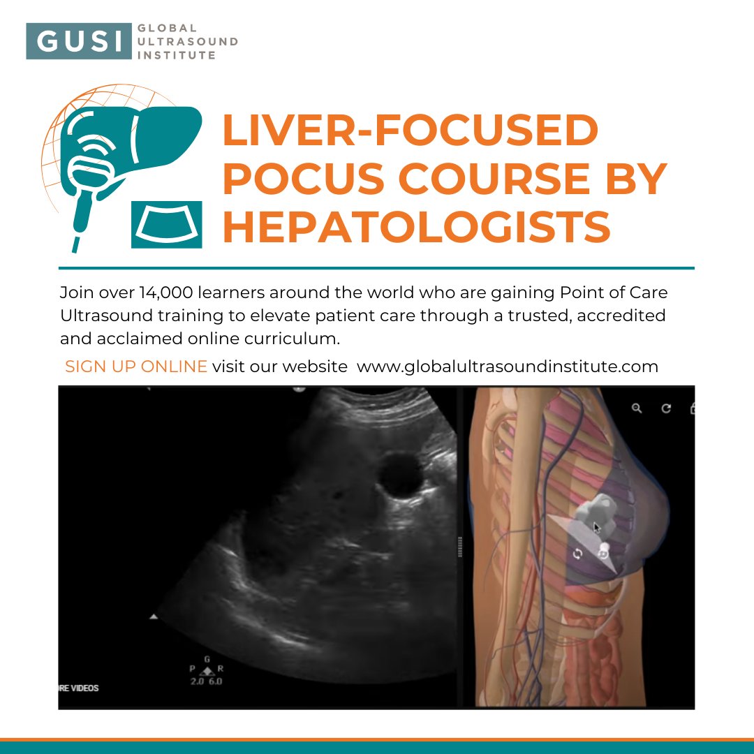 Hepatologist, internist, hospitalist, or primary care doctor wants to incorporate bedside liver #POCUS into your practice?   Check out our Liver-Focused Point-of-Care Ultrasound Essentials Course!