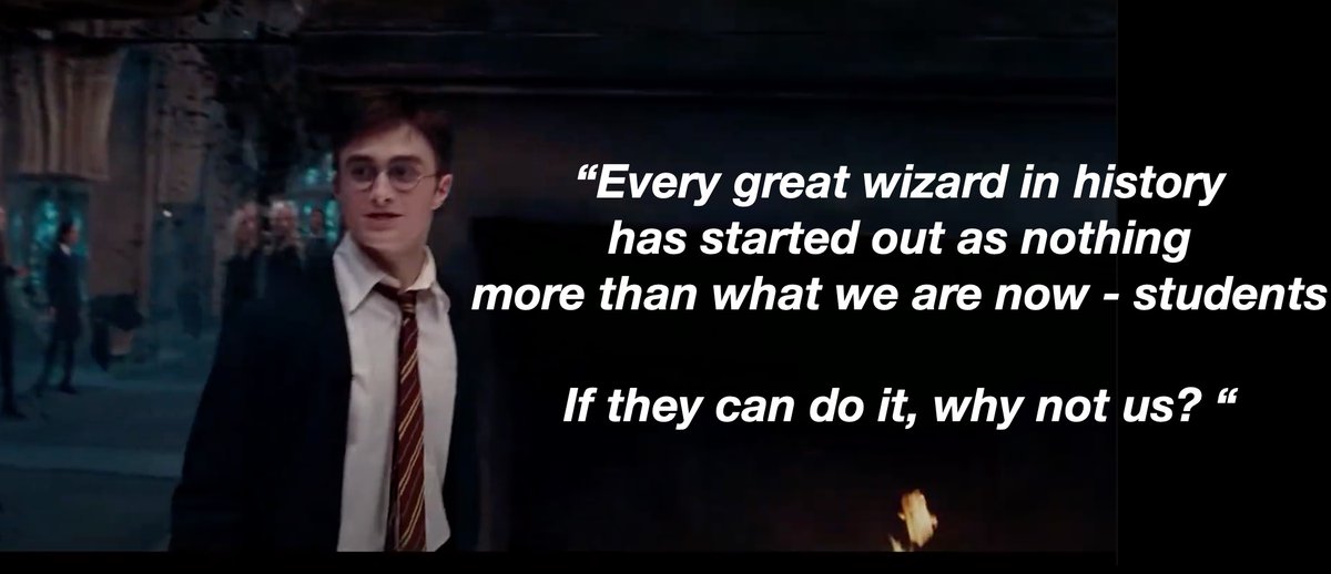 I gave a talk to the freshmen #physics majors today. Here's one of the slides I made to talk about the process of learning and how to deal with difficult courses.

I'm not a great wizard, but I did finish graduate school. We all started out as freshmen.