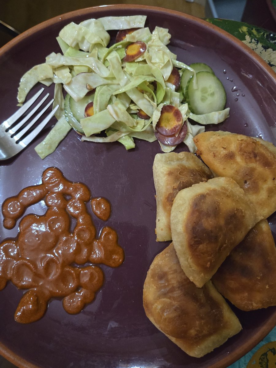 Pierogies! Salad! Spicy! Yum all up! ##yumallup #foodie #foodies #foodpic #foodpics #foodpix #yum